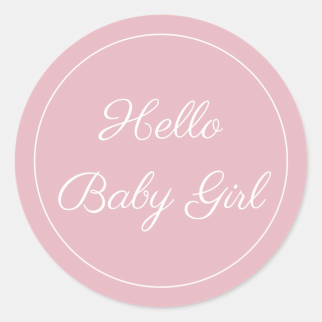 Hello Baby Girl New Baby Sticker (Vorderseite)