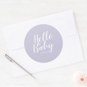 Hello Baby Klassische Babydusche Runder Aufkleber