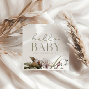 HELLO BABY   Minimalistische Größe und Elfenbeinma Serviette