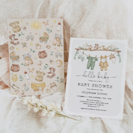 Hello Baby Modern Boho Baby Kleidung Neutral Dusch Einladung