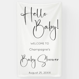 Hello Baby Modernes Script Baby Dusche Banner