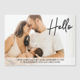 Hello Baby Name Birth Proud Eltern Foto Magneteinladung