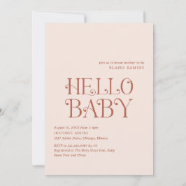Hello Baby Neutral Moderne Babydusche Einladung