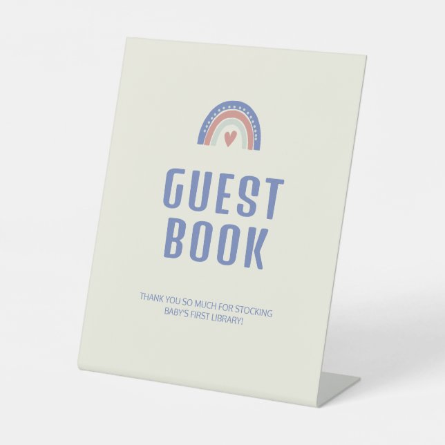 Hello Baby Niedlich Boho Gästebuch Babydusche Sockelschild (Vorderseite)