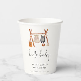 Hello Baby | Niedlich Boho Kleidung Kinderdusche Pappbecher
