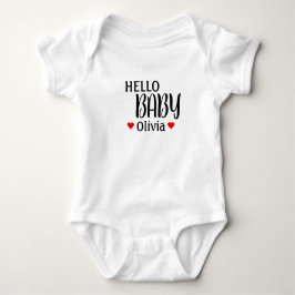 Hello Baby Olivia Red Hearts Baby Strampler