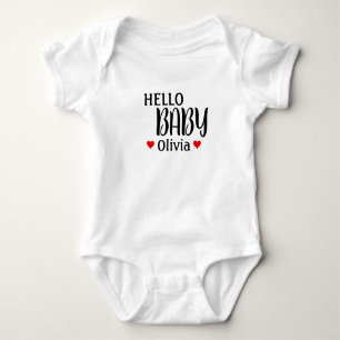 Hello Baby Olivia Red Hearts Baby Strampler
