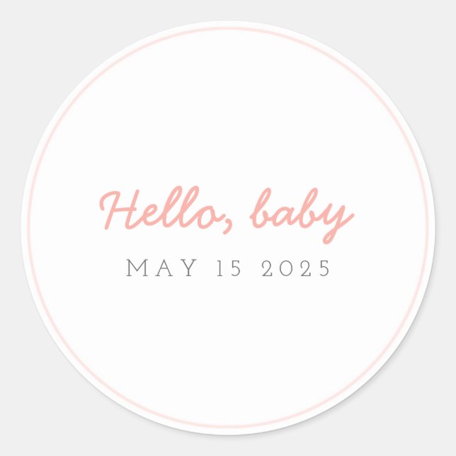 Hello Baby Peach Sticker (Vorderseite)