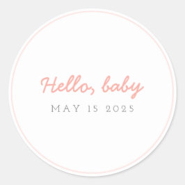 Hello Baby Peach Sticker