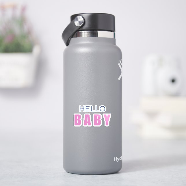 Hello Baby Shower Aufkleber (HydroFlask)