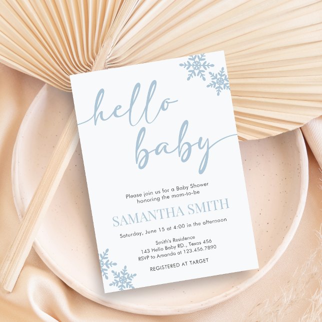 Hello Baby Shower Invitation Einladung (Winter Baby Shower Invitation)