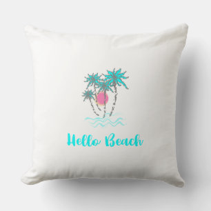 Hello Beach Tropical Summer Unique Kissen