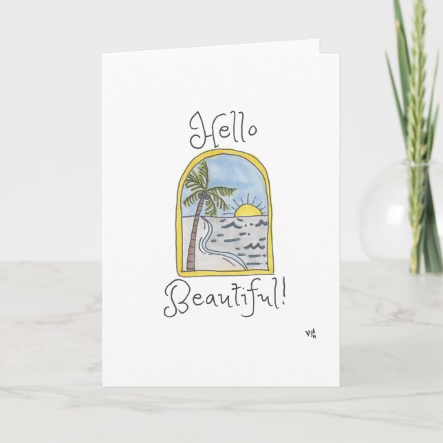 Hello Beautiful Card Dankeskarte (Vorderseite)