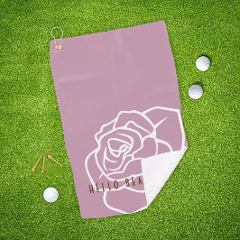 Hello Beautiful - Modern Chic Pink Rose Golfhandtuch
