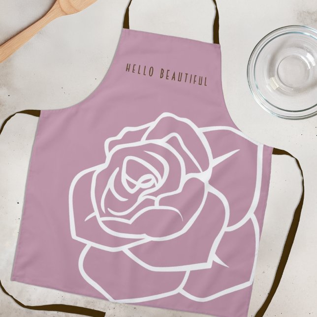 Hello Beautiful - Modern Chic Pink Rose Schürze (Von Creator hochgeladen)