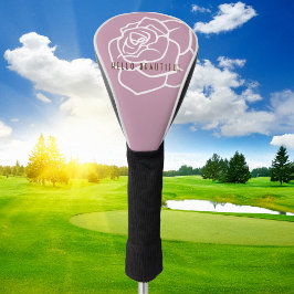 Hello Beautiful - Modern Pink Rose Golf Headcover