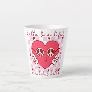 Hello Beautiful Pink Heart Milchtasse