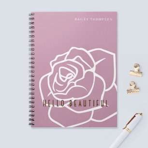 Hello Beautiful - Simple Modern Pink Rose Blume Notizblock