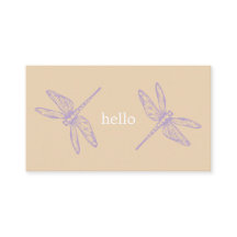 Hello beig rustic Dragonflies insect illustration