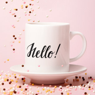 Hello Black Simple Modern Tasse