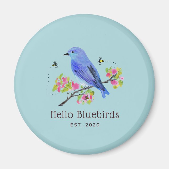 Hello Bluebird Magnet - Blue (Vorne)