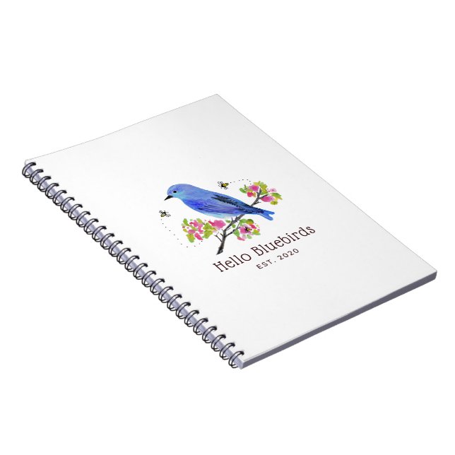 Hello Bluebirds Notebook Notizblock (Rechte Seite)