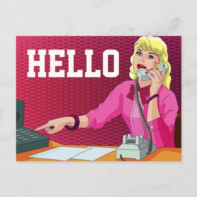 HELLO Business LADY HELLO POSTCARD Postkarte (Vorderseite)