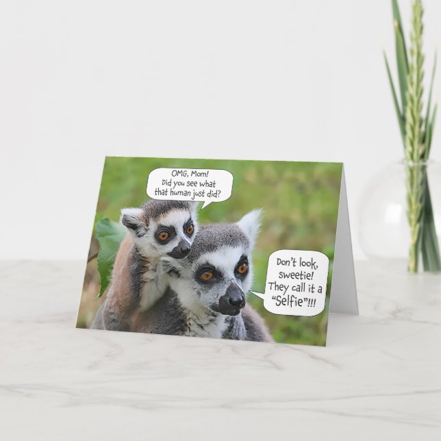 Hello Card | Niedlich Funny Animal Spaß Selfie Jok Karte (Vorderseite)