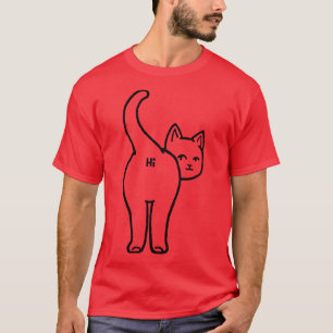 Hello Cat Hintern Minimalistisch Line von Tobe Fon T-Shirt