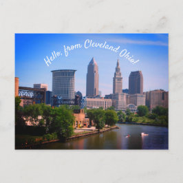 Hello Cleveland Landschaftlich River Postcard Postkarte