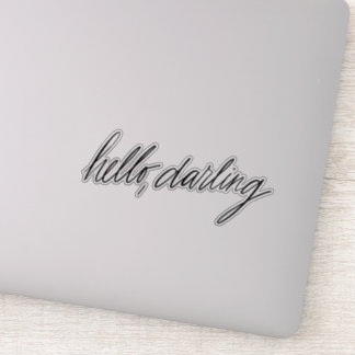 Hello Darling handgeschrieben Aufkleber