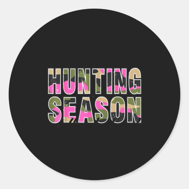 Hello Deer Season Goodbye Boyfriend Camo Flag Hunt Runder Aufkleber (Vorderseite)