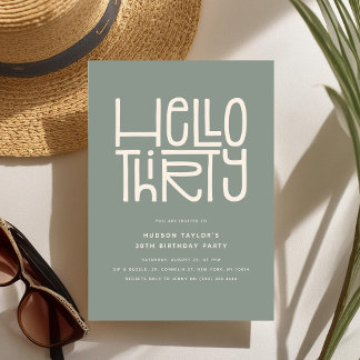 HELLO DRITZ Moderner 30. Geburtstag Einladung