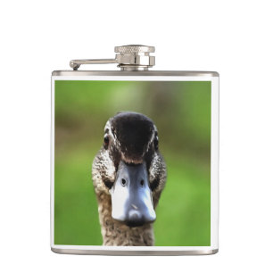 Hello Ducky Quirky Duck Portrait Flachmann