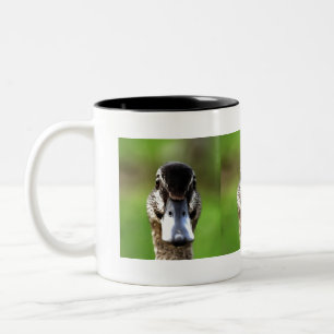 Hello Ducky Quirky Duck Portrait Zweifarbige Tasse