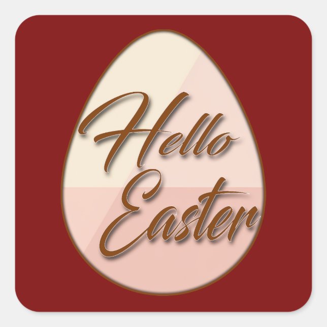 Hello Easter – Minimal Egg Design - Autocolante Quadratischer Aufkleber (Vorderseite)