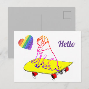 Hello  engliish Mastiff Dogge Urlaub Postkarte