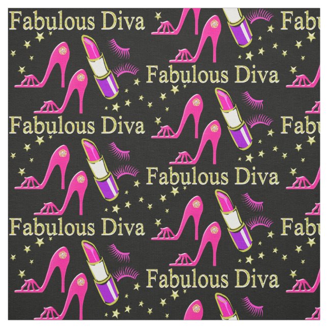 HELLO FABULOUS DIVA PINK HÖHE STOFF (Muster)