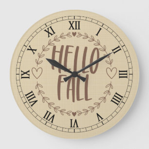 Hello Fall Clock Große Wanduhr