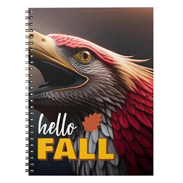 Hello Fall Fantasy Bird Notebook Notizblock (Vorderseite)