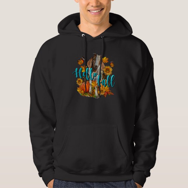 Hello Fall Goat Animal Farm Autumn Fall Thanksgivi Hoodie (Vorderseite)