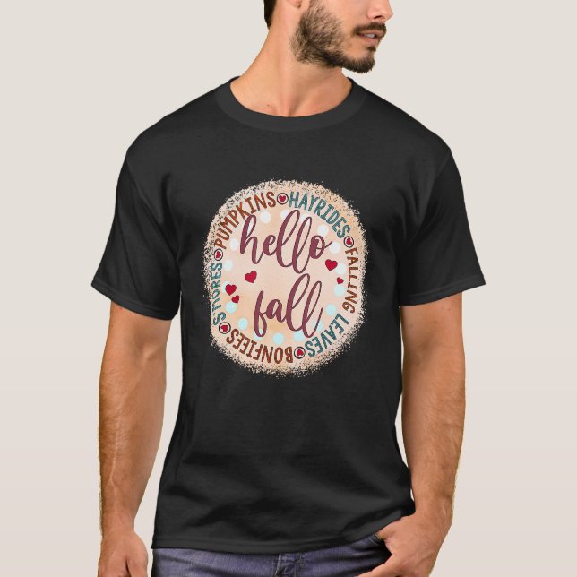 Hello Fall Hayrides Bonfire Pumpkins Su2019more T-Shirt (Vorderseite)