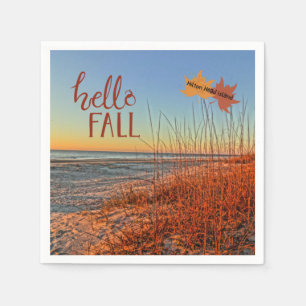 Hello Fall Hilton Head Island Beach South Carolina Serviette