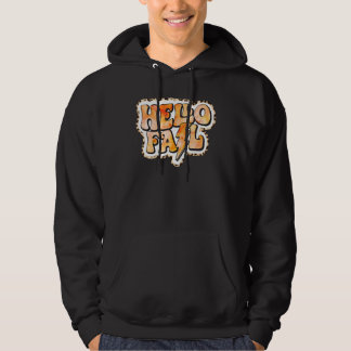 Hello Fall Leopard Print Pumpkin Herbst Thanksgivi Hoodie