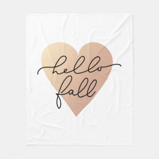 Hello Fall Liebe Heart Fleecedecke