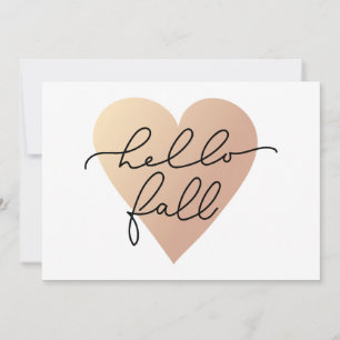 Hello Fall Liebe Heart Karte