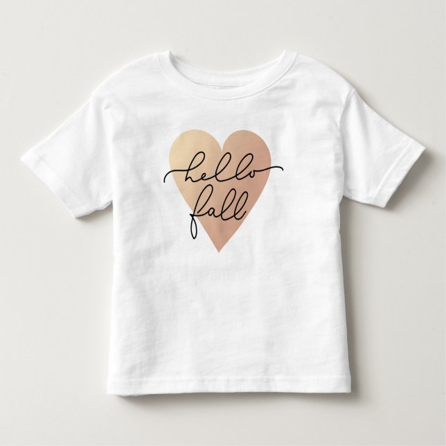 Hello Fall Liebe Heart Kleinkind T-shirt (Vorderseite)