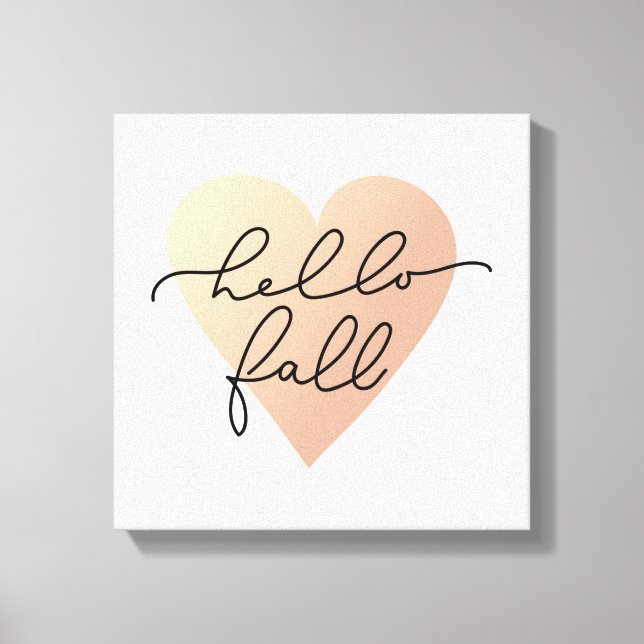 Hello Fall Liebe Heart Leinwanddruck (Vorderseite)