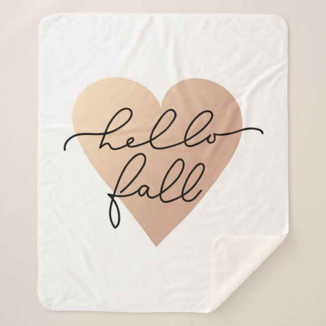 Hello Fall Liebe Heart Sherpadecke (Vorderseite)