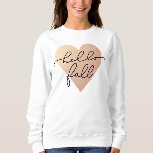 Hello Fall Liebe Heart Sweatshirt (Vorderseite)
